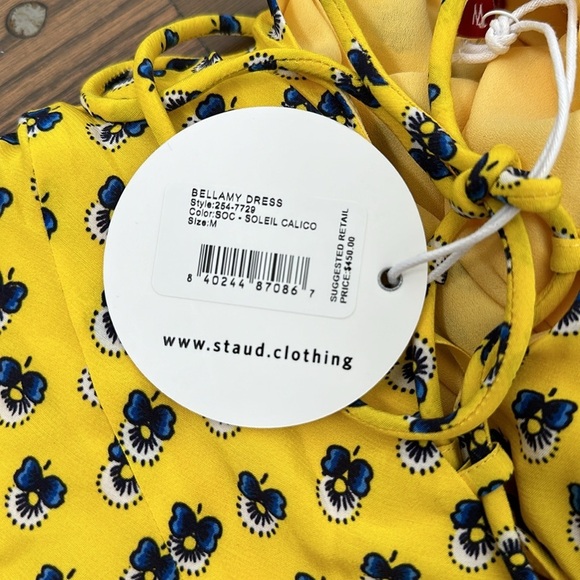 NWT Staud Bellamy Lace Up Back Floral Dress Soleil Calico - Picture 6 of 8